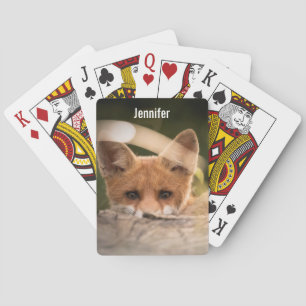 Foto på en Cute Little Orange Fox Casinokort