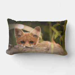 Foto på en Cute Little Orange Fox Lumbarkudde