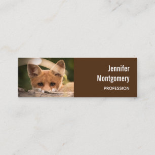 Foto på en Cute Little Orange Fox Mini Visitkort