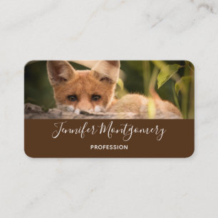 Foto på en Cute Little Orange Fox Visitkort
