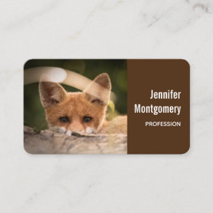 Foto på en Cute Little Orange Fox Visitkort
