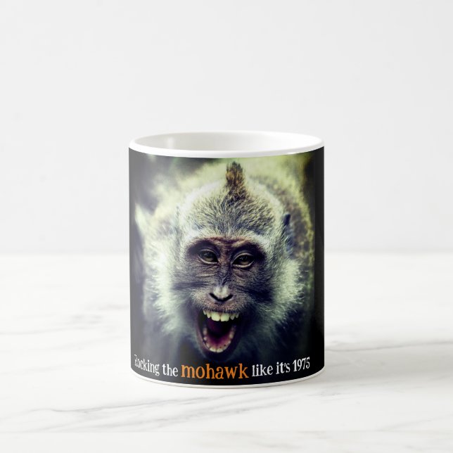 Foto på en fin makaque monkey kaffemugg (Center)