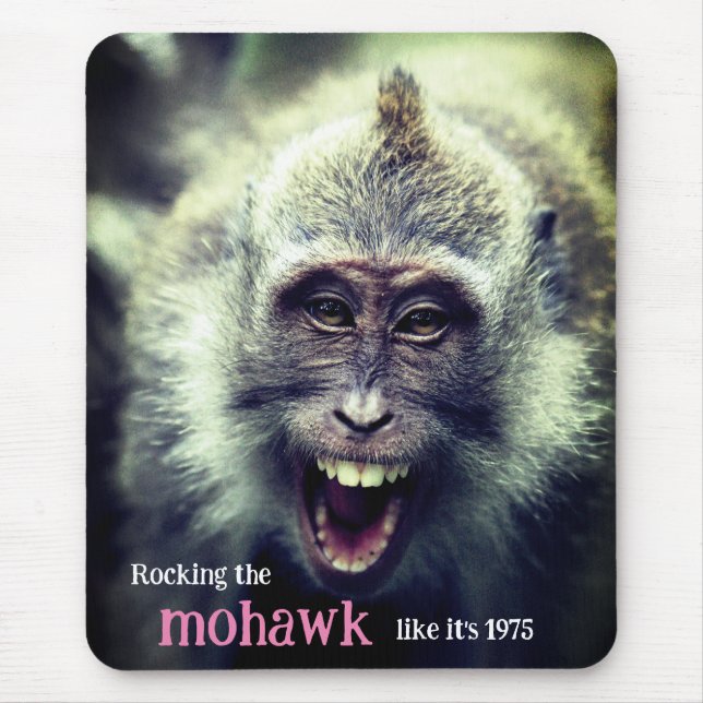 Foto på en fin makaque monkey musmatta (Framsidan)