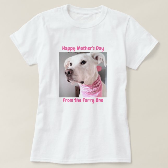Foto på en gräddvit valp-Hund med ljust Öga T Shirt (Design framsida)