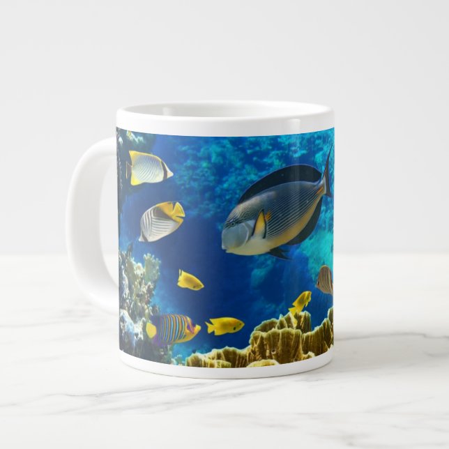 Foto på en tropisk fisk på korallrev jumbo mugg (Framsida vänster)