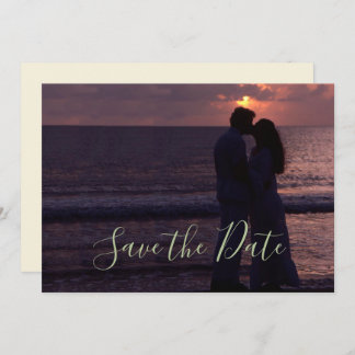 Foto på enkel Anpassningsbar för bröllopsinbjudan Spara Datumet