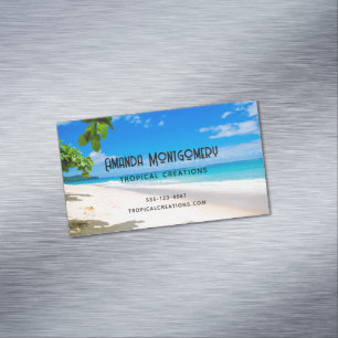 Foto på ett vackert Sunny Tropical Beach Magnetiska Visitkort