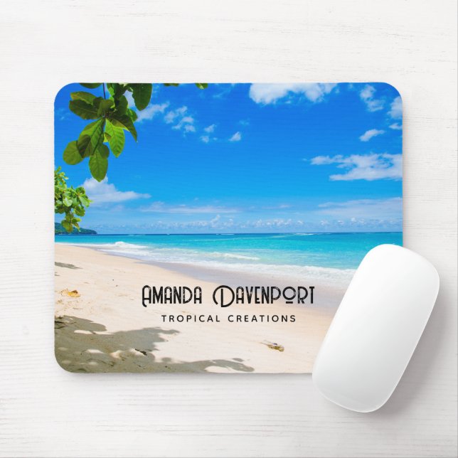 Foto på ett vackert Sunny Tropical Beach Musmatta (Med mus)