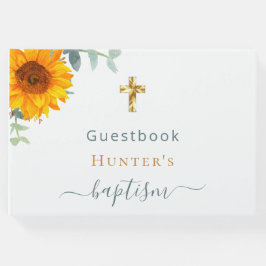 Foto på eukalyptus solros i baptism gästböcker