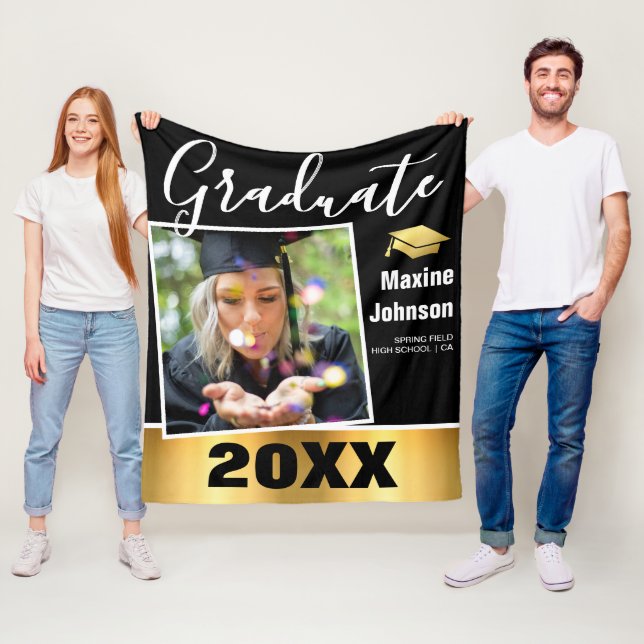 Foto på examen 'Klass 2024' Graduation present Fleecefilt (På plats)