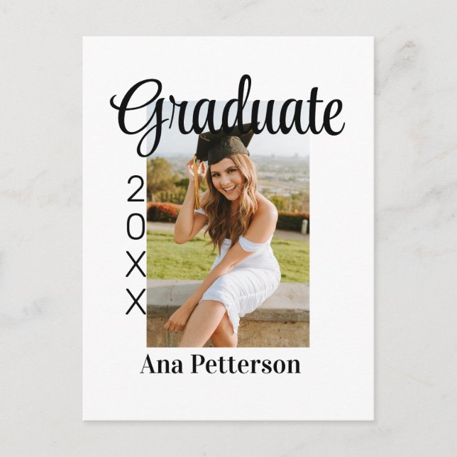 Foto på examen modern klassiker lägg till år namn  vykort (Framsida)