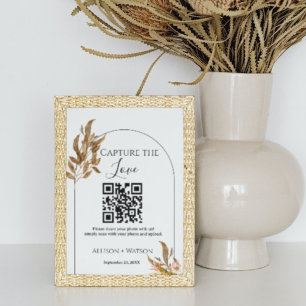 Foto på Fall bröllopskorgen kärlek QR-kod bröllop Poster