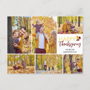Foto på familjen blommigt Fall Modern thanksgiving Helg Vykort