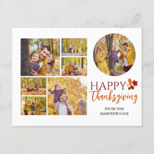 Foto på familjen blommigt i Modern Happy thanksgiv Helg Vykort