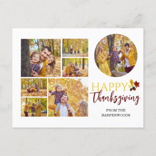 Foto på familjen blommigt i Modern Happy thanksgiv Helg Vykort