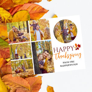 Foto på familjen blommigt i Modern Happy thanksgiv Helg Vykort