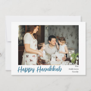 Foto på familjen Lycklig Hanukkah med enkel Elegan Julkort