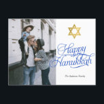 Foto på familjen Lycklig Hanukkah med enkel elegan Vykort<br><div class="desc">Foto på vykort för enkel elegant Lycklig Hanukkah-familjen</div>
