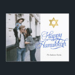 Foto på familjen Lycklig Hanukkah med enkel elegan Vykort<br><div class="desc">Foto på vykort för enkel elegant Lycklig Hanukkah-familjen</div>