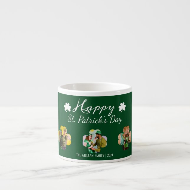 Foto på familjen Lycklig St patricks day Shamrocks Espressomugg (Framsidan)