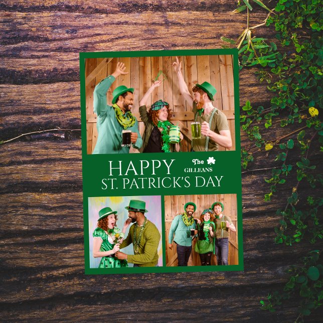 Foto på familjen Lycklig St patricks day Shamrocks Julkort (Skapare uppladdad)