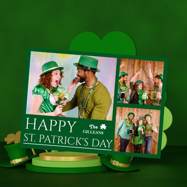 Foto på familjen Lycklig St patricks day Shamrocks Julkort (Skapare uppladdad)