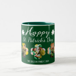 Foto på familjen Lycklig St patricks day Shamrocks Två-Tonad Mugg