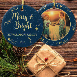 Foto på familjen Merry & Bright God jul Julgransprydnad Keramik