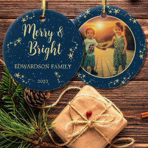 Foto på familjen Merry & Bright God jul Julgransprydnad Keramik