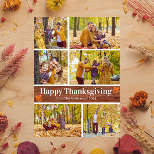 Foto på familjen Modern Fall thanksgiving Julkort