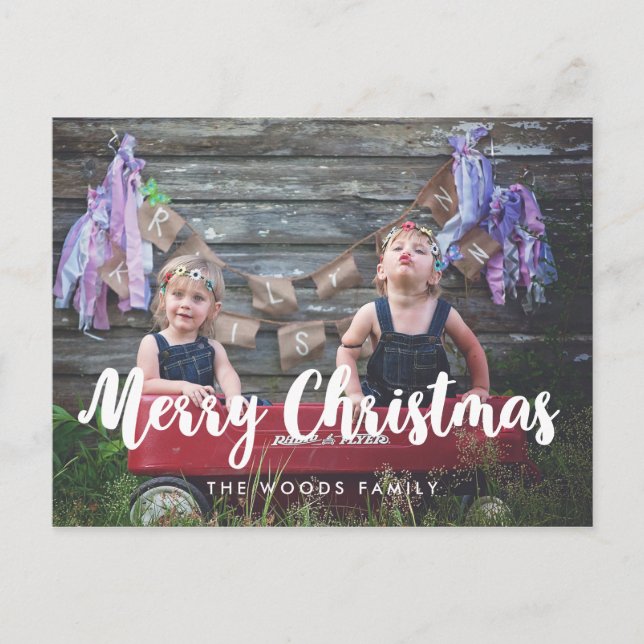 Foto på familjen Modern God jul Vykort (Framsida)