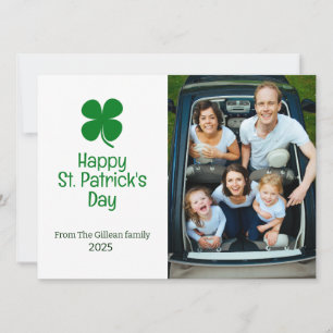 Foto på familjen Shamrocks på Grönten på St. patri Julkort