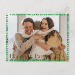 Foto på familjen Shamrocks vid lycklig St. patrick Helg Vykort