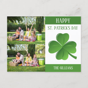 Foto på familjen Shamrocks vid lycklig St. patrick Helg Vykort