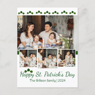 Foto på familjen Shamrocks vid lycklig St. patrick Helg Vykort