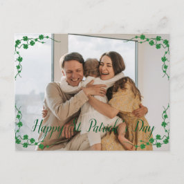 Foto på familjen Shamrocks vid lycklig St. patrick Helg Vykort