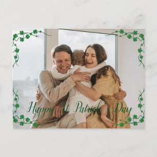 Foto på familjen Shamrocks vid lycklig St. patrick Helg Vykort