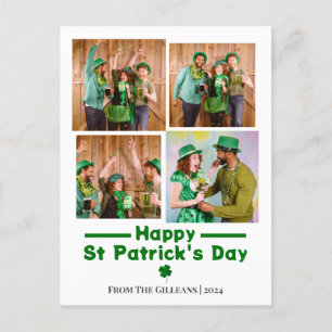 Foto på familjen Shamrocks vid lycklig St. patrick Helg Vykort