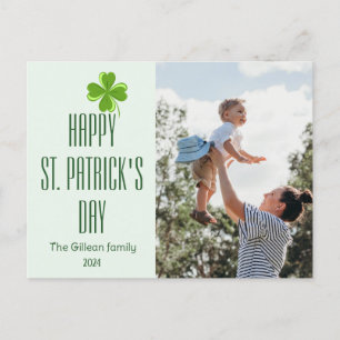 Foto på familjen Shamrocks vid lycklig St. patrick Helg Vykort