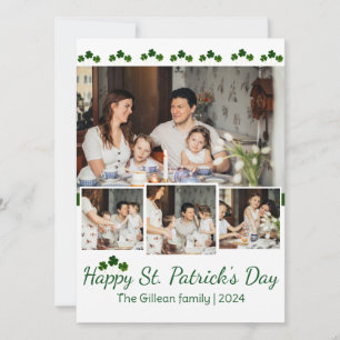 Foto på familjen Shamrocks vid lycklig St. patrick Julkort