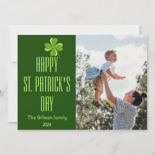 Foto på familjen Shamrocks vid lycklig St. patrick Julkort