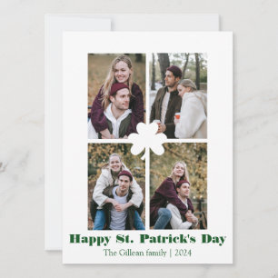 Foto på familjen Shamrocks vid lycklig St. patrick Julkort