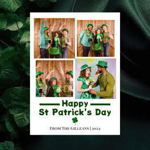 Foto på familjen Shamrocks vid lycklig St. patrick Julkort