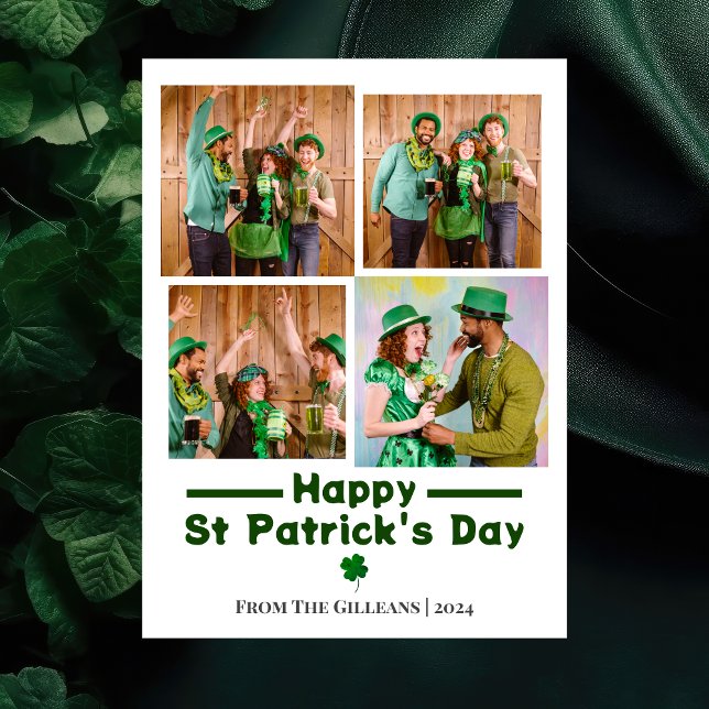 Foto på familjen Shamrocks vid lycklig St. patrick Julkort (Skapare uppladdad)