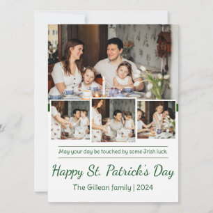 Foto på familjen Shamrocks vid lycklig St. patrick Julkort