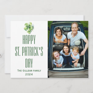Foto på familjen Shamrocks vid lycklig St. patrick Julkort