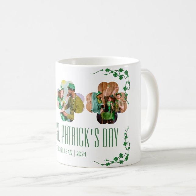 Foto på familjen Shamrocks vid lycklig St. patrick Kaffemugg (Framsida höger)