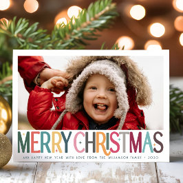 Foto på färgat God jul Cute Retro Stars Julkort