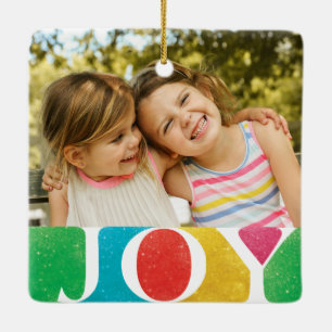 foto på färglöst KÄRLEK PEACE JOY god jul Julgransprydnad Keramik