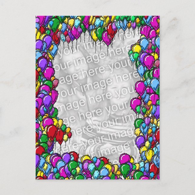 Foto på färgstarka bubblor vykort (Framsida)